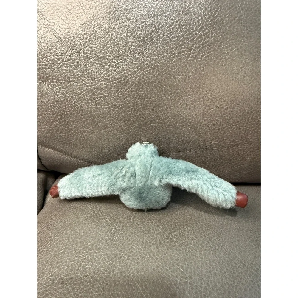 Kipling Montgomery Monkey Keychain Blue Grey Fuzzy Plush Bag Charm Mascot